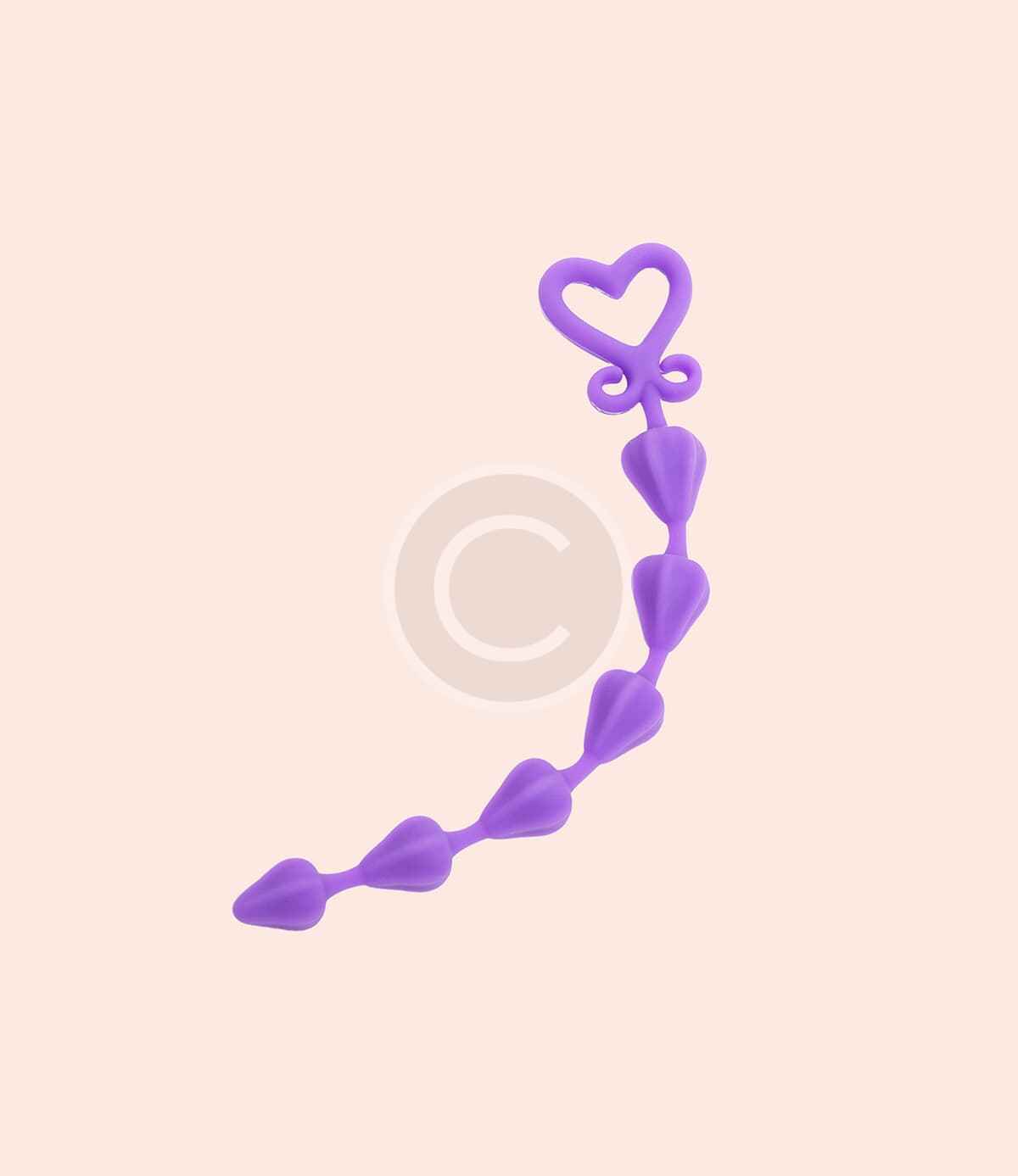 Heart-shaped anal beads